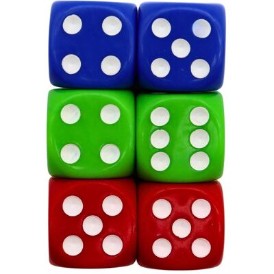 Magni Würfel Dice Game 18mm blau grün rot 6 Stück Magni Würfel Dice Game 18mm blau grün rot 6 Stück