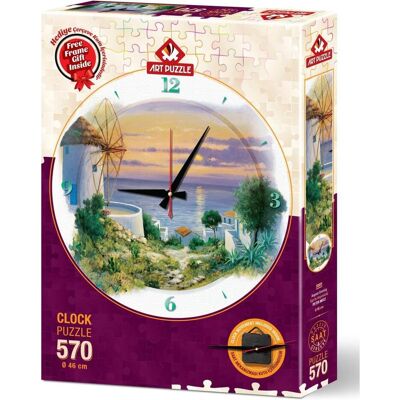 Ägäisches Meer Puzzle Uhr - Kunst Puzzle mit Rahmen Ägäisches Meer Puzzle Uhr - Kunst Puzzle mit Rahmen