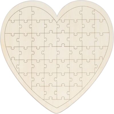 RELAXDAYS Herzförmiges Puzzle für Hochzeiten - 49 Stk, Holz, Naturfarben RELAXDAYS Herzförmiges Puzzle für Hochzeiten - 49 Stk, Holz, Naturfarben