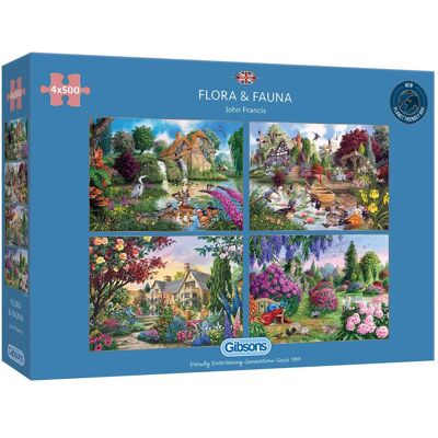Gibsons Puzzle Flora & Fauna 4x500 - Puzzle Gibsons Puzzle Flora & Fauna 4x500 - Puzzle