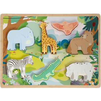 Grafix 3D-Dschungelpuzzle aus Holz – 7-teilig. (7 Teile) Grafix 3D-Dschungelpuzzle aus Holz – 7-teilig. (7 Teile)