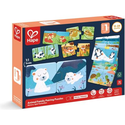 Hape Duo Logic Puzzle - Animals Mum and Baby Hape Duo Logic Puzzle - Animals Mum and Baby
