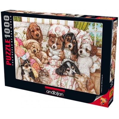 Anatolian Puzzle Puppies in Blankets - 1000 Teile - Puzzle Anatolian Puzzle Puppies in Blankets - 1000 Teile - Puzzle