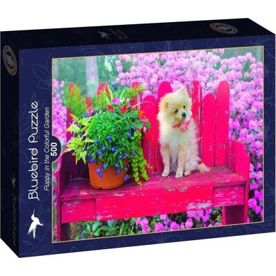 Bluebird - Puppy in Colorful Garden - 500 Teile - Puzzle Bluebird - Puppy in Colorful Garden - 500 Teile - Puzzle