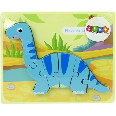Lean Toys Holzpuzzle Dinosaurier Brachiosaurier blau Lean Toys Holzpuzzle Dinosaurier Brachiosaurier blau