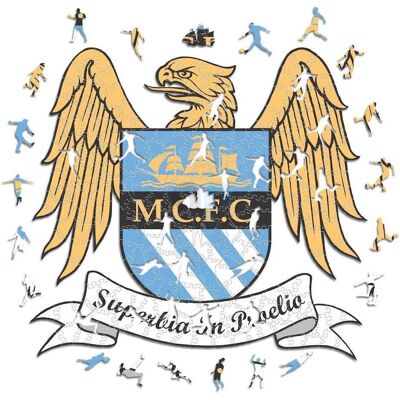 ICONIC Puzzles - Man City FC Retro Logo - Holzpuzzle - 150 Teile ICONIC Puzzles - Man City FC Retro Logo - Holzpuzzle - 150 Teile