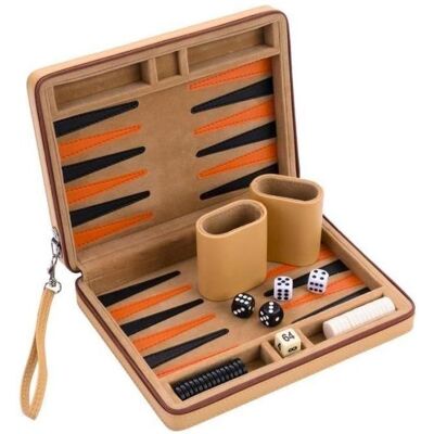 Longfield Games Backgammon - 9 Zoll Beige - Backgammon mit Reißverschluss Longfield Games Backgammon - 9 Zoll Beige - Backgammon mit Reißverschluss