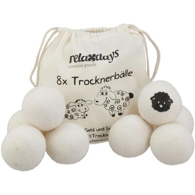 Relaxdays 8x Trocknerbälle, Zubehör Bügeln + Wäschepflege, Weiss Relaxdays 8x Trocknerbälle, Zubehör Bügeln + Wäschepflege, Weiss