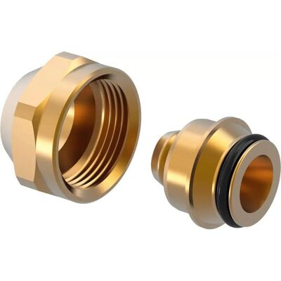 Uponor Kupplungssatz 3/4 17-2 Pex - Messing verchromt Euroconus, Zubehör Heizen Uponor Kupplungssatz 3/4 17-2 Pex - Messing verchromt Euroconus, Zubehör Heizen