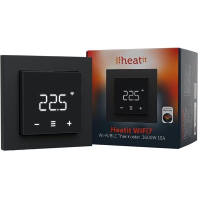 Heatit WiFi7 Thermostat (Schwarz Matt), Thermostat, Schwarz Heatit WiFi7 Thermostat (Schwarz Matt), Thermostat, Schwarz