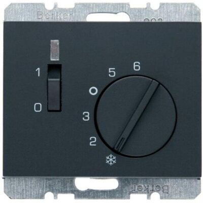Berker 20307106 Einsatz Temperaturregler mit ffner + Zentralstck K1 anthrazit matt, Thermostat, Grau Berker 20307106 Einsatz Temperaturregler mit ffner + Zentralstck K1 anthrazit matt, Thermostat, Grau
