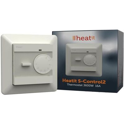 Heatit S-Control2 (Weiss RAL 9003), Thermostat, Weiss Heatit S-Control2 (Weiss RAL 9003), Thermostat, Weiss