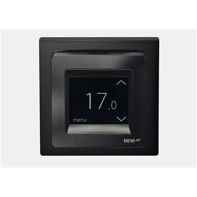 DEVIreg Touch schwarz 140F1069 UP Uhren-Thermostat 16A, 230V mit Rahme, Thermostat, Schwarz DEVIreg Touch schwarz 140F1069 UP Uhren-Thermostat 16A, 230V mit Rahme, Thermostat, Schwarz