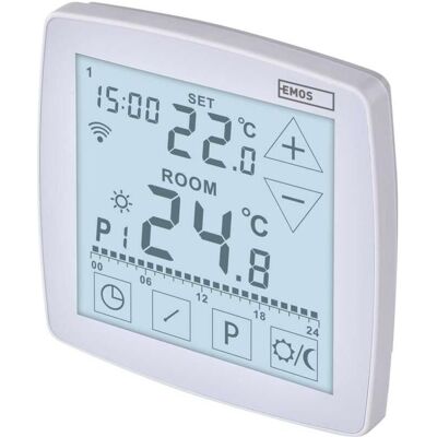 Emos GoSmart Fussbodenheizung-Thermostat P56S01F mit WiFi, programmierbar, verkabelt, Thermostat, Weiss Emos GoSmart Fussbodenheizung-Thermostat P56S01F mit WiFi, programmierbar, verkabelt, Thermostat, Weiss
