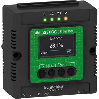 Schneider Electric ClimaSys Smart Ventilation - FilterstatController DC 30V, Thermostat, Schwarz Schneider Electric ClimaSys Smart Ventilation - FilterstatController DC 30V, Thermostat, Schwarz