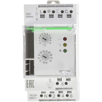 Schneider Electric CCT15841 Thermostat - Einzonen Mod. +8 bis +26°C Schneider Electric CCT15841 Thermostat - Einzonen Mod. +8 bis +26°C