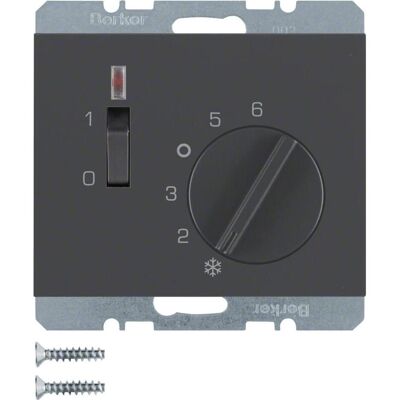 Berker 20307106 Einsatz Temperaturregler mit ffner + Zentralstck K1 anthrazit matt, Thermostat, Grau Berker 20307106 Einsatz Temperaturregler mit ffner + Zentralstck K1 anthrazit matt, Thermostat, Grau