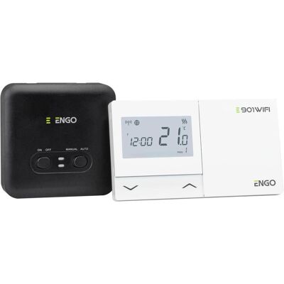 Engo 932322661 WiFi-Empfänger Temperaturregler E901WIFI kabellos Aufputz, Thermostat, Weiss Engo 932322661 WiFi-Empfänger Temperaturregler E901WIFI kabellos Aufputz, Thermostat, Weiss