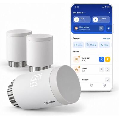 Netatmo 3er-Set Heizkörperthermostat, Thermostat, Weiss Netatmo 3er-Set Heizkörperthermostat, Thermostat, Weiss