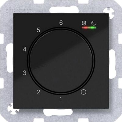 Hager WAN5010BG, Thermostat, Schwarz Hager WAN5010BG, Thermostat, Schwarz