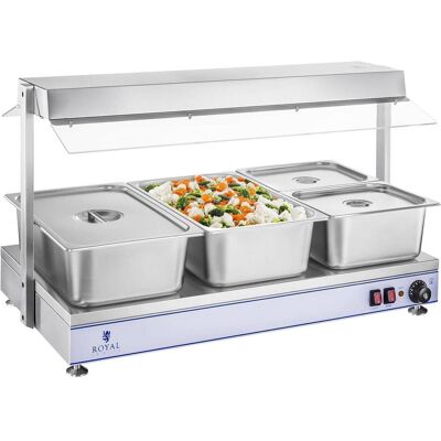 Royal Catering Warmhalteplatte Speisenwärmer Wärmetheke Buffetwärmer 1550 W 3 Halogenlampen, Speisewärmer, Silber Royal Catering Warmhalteplatte Speisenwärmer Wärmetheke Buffetwärmer 1550 W 3 Halogenlampen, Speisewärmer, Silber