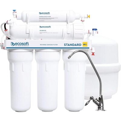 Ecosoft Standard PRO Filtersystem für Umkehrosmose, 5-stufige Wasseraufbereitung mit Mineralisierung, Wasserfilter, Weiss Ecosoft Standard PRO Filtersystem für Umkehrosmose, 5-stufige Wasseraufbereitung mit Mineralisierung, Wasserfilter, Weiss