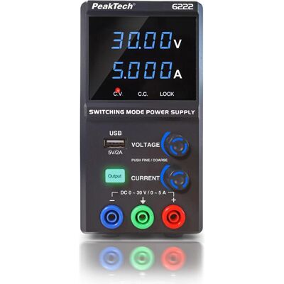 Peaktech P 6222 Schaltnetzteil, Labornetzgerät, Blau, Schwarz Peaktech P 6222 Schaltnetzteil, Labornetzgerät, Blau, Schwarz