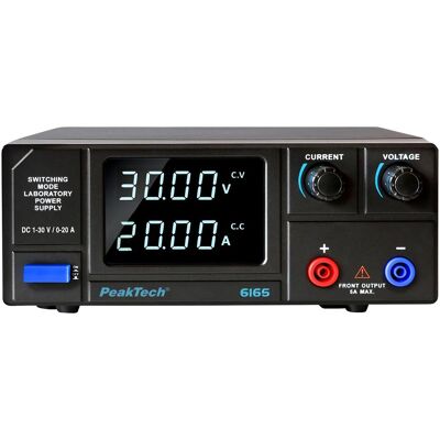 Peaktech Labornetzgerät P 6165, 1...30 V, 0...20 A, 600 W, Labornetzgerät, Schwarz Peaktech Labornetzgerät P 6165, 1...30 V, 0...20 A, 600 W, Labornetzgerät, Schwarz