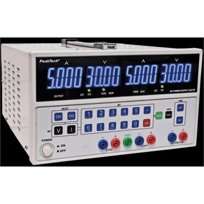Peaktech Labornetzgerät 3 Kan....30 VDC VDC 5 A /...30 VDC VDC 5 A /...5 VDC VDC 3 ( 6075), Labornetzgerät, Grau Peaktech Labornetzgerät 3 Kan....30 VDC VDC 5 A /...30 VDC VDC 5 A /...5 VDC VDC 3 ( 6075), Labornetzgerät, Grau