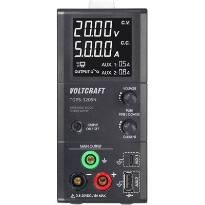 Voltcraft TOPS-3205N Labornetzgerät, einstellbar 0.8 - 20 V/DC 0.1 - 5 A 100 W, Labornetzgerät Voltcraft TOPS-3205N Labornetzgerät, einstellbar 0.8 - 20 V/DC 0.1 - 5 A 100 W, Labornetzgerät