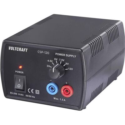 Voltcraft CSP-120 Labornetzgerät, einstellbar 3 V, 4.5 V, 6 V, 7.5 V, 9 V, 12 V, Labornetzgerät, Schwarz Voltcraft CSP-120 Labornetzgerät, einstellbar 3 V, 4.5 V, 6 V, 7.5 V, 9 V, 12 V, Labornetzgerät, Schwarz