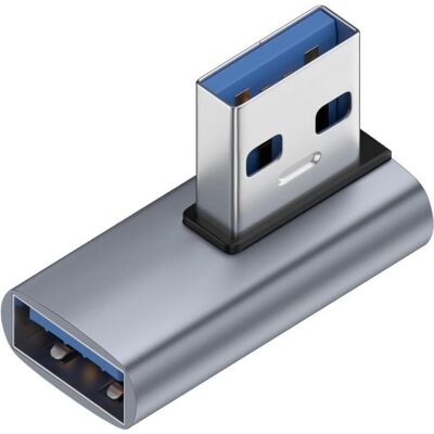 PowerGuard USB-A zu USB-A 90 Grad Winkel links flach Adapter (male/female), Data + Video Adapter, Schwarz PowerGuard USB-A zu USB-A 90 Grad Winkel links flach Adapter (male/female), Data + Video Adapter, Schwarz