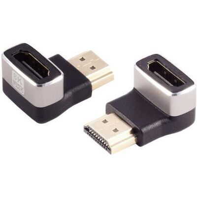 Shiverpeaks S/CONN maximum connectivity HDMI-A Adapter, 90° Winkel unten, 8K, Metall, Data + Video Adapter, Schwarz, Silber Shiverpeaks S/CONN maximum connectivity HDMI-A Adapter, 90° Winkel unten, 8K, Metall, Data + Video Adapter, Schwarz, Silber