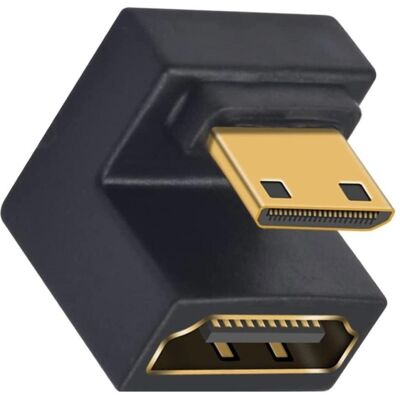 PowerGuard Mini HDMI auf HDMI 2.1 180-Grad Winkel U-Form Down Adapter, Data + Video Adapter, Grau PowerGuard Mini HDMI auf HDMI 2.1 180-Grad Winkel U-Form Down Adapter, Data + Video Adapter, Grau