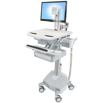 Ergotron Wagen für LCD-Display/Tastatur/Maus/CPU/Notebook/Barcodescanner - medizinisch -, Notebookwagen, Grau, Weiss, Silber Ergotron Wagen für LCD-Display/Tastatur/Maus/CPU/Notebook/Barcodescanner - medizinisch -, Notebookwagen, Grau, Weiss, Silber
