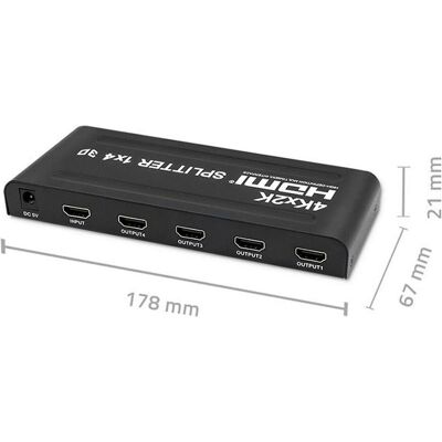 Qoltec 51798 HDMI-Splitter - 4K 4x HDMI - Kompakt Qoltec 51798 HDMI-Splitter - 4K 4x HDMI - Kompakt