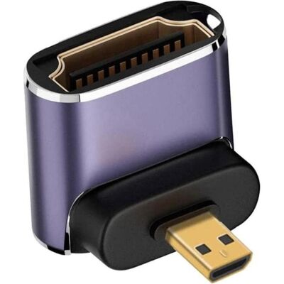PowerGuard Micro HDMI auf HDMI 2.1 90-Grad Winkel Up Adapter (Micro HDMI), Data + Video Adapter, Grau PowerGuard Micro HDMI auf HDMI 2.1 90-Grad Winkel Up Adapter (Micro HDMI), Data + Video Adapter, Grau