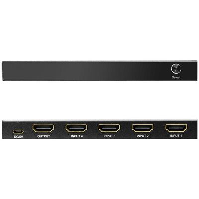 LogiLink HDMI-Switch, 4x1-Port, 4K/60 Hz, HDCP, HDR, CEC, RC, Switch Box LogiLink HDMI-Switch, 4x1-Port, 4K/60 Hz, HDCP, HDR, CEC, RC, Switch Box