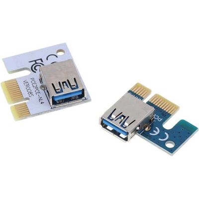 PowerGuard PCI-E Express Riser Card Adapter mit USB Buchse, Mainboard Zubehör PowerGuard PCI-E Express Riser Card Adapter mit USB Buchse, Mainboard Zubehör