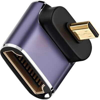 PowerGuard Micro HDMI auf HDMI 2.1 90-Grad Winkel Down Adapter (Micro HDMI), Data + Video Adapter, Grau PowerGuard Micro HDMI auf HDMI 2.1 90-Grad Winkel Down Adapter (Micro HDMI), Data + Video Adapter, Grau