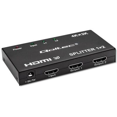 Qoltec 51796 Aktiver HDMI Splitter - 2 X HDMI 4K - Schwarz Qoltec 51796 Aktiver HDMI Splitter - 2 X HDMI 4K - Schwarz