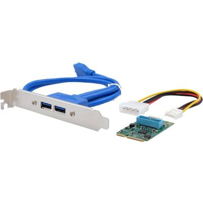 EXSYS Mini PCI-E Karte 2x USB 3.2 Gen 1, Kontrollerkarte EXSYS Mini PCI-E Karte 2x USB 3.2 Gen 1, Kontrollerkarte