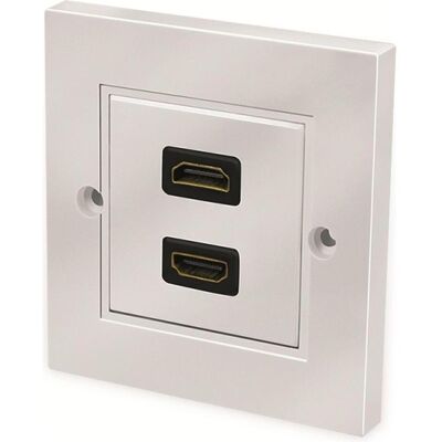 LogiLink Anschlussdose, 2x HDMI Kupplung (HDMI, 8.60 cm), Data + Video Adapter, Weiss LogiLink Anschlussdose, 2x HDMI Kupplung (HDMI, 8.60 cm), Data + Video Adapter, Weiss