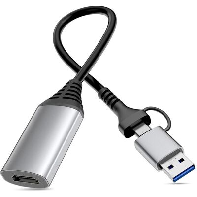 Equip Adapter USB-C/A -> HDMI 1920x1080 / 60Hz grau (HDMI, 1.13 cm), Data + Video Adapter, Grau Equip Adapter USB-C/A -> HDMI 1920x1080 / 60Hz grau (HDMI, 1.13 cm), Data + Video Adapter, Grau