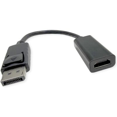 Roline 8K DisplayPort-HDMI Adapter, DP ST - HDMI BU (HDMI, 23 cm), Data + Video Adapter, Schwarz Roline 8K DisplayPort-HDMI Adapter, DP ST - HDMI BU (HDMI, 23 cm), Data + Video Adapter, Schwarz