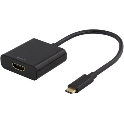 Deltaco USB-C-zu-HDMI-Adapter - 4K2K - Schwarz Deltaco USB-C-zu-HDMI-Adapter - 4K2K - Schwarz