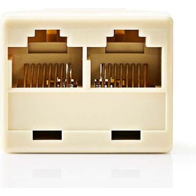 Nedis Telefon Network Splitter RJ45 Buchse 2x RJ45 Female Vernickelt Elfenbein PVC Box, Telefon Zubehör Nedis Telefon Network Splitter RJ45 Buchse 2x RJ45 Female Vernickelt Elfenbein PVC Box, Telefon Zubehör