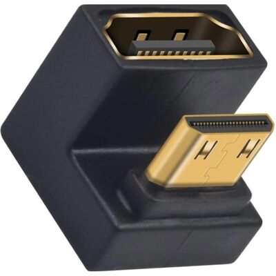 PowerGuard Mini HDMI auf HDMI 2.1 180-Grad Winkel U-Form Up Adapter, Data + Video Adapter, Grau PowerGuard Mini HDMI auf HDMI 2.1 180-Grad Winkel U-Form Up Adapter, Data + Video Adapter, Grau