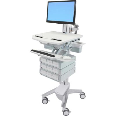 Ergotron Wagen für LCD-Display / Tastatur / Maus / CPU / Notebook / Scanner (offene Archi, Notebookwagen, Grau, Weiss, Silber Ergotron Wagen für LCD-Display / Tastatur / Maus / CPU / Notebook / Scanner (offene Archi, Notebookwagen, Grau, Weiss, Silber