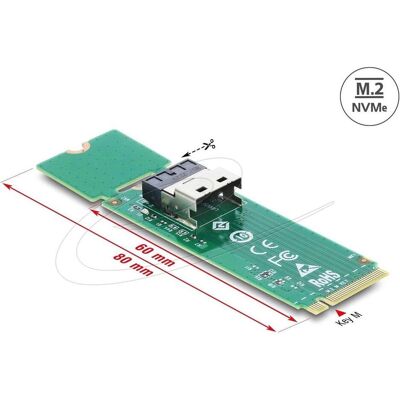 Delock "M.2 Key M zu 1 x SFF-8654 4i Konverter", Data Converter Delock "M.2 Key M zu 1 x SFF-8654 4i Konverter", Data Converter